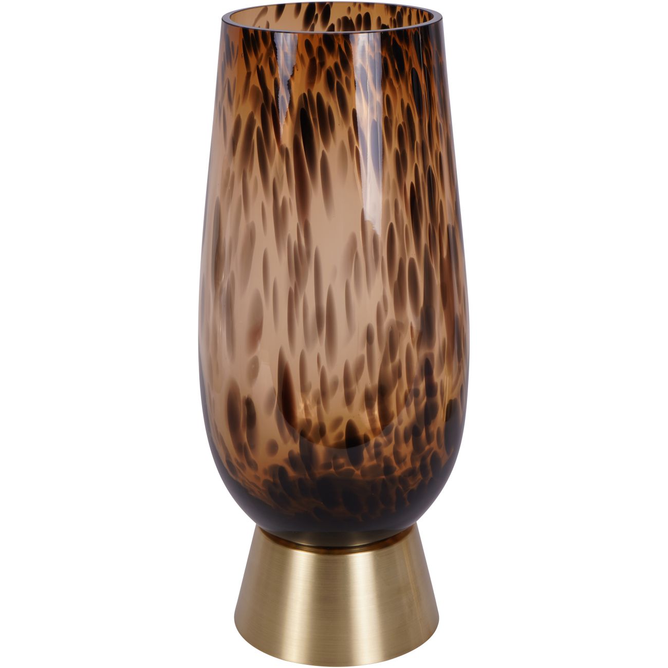 Savanna Glass Vase with Brass Base Medium